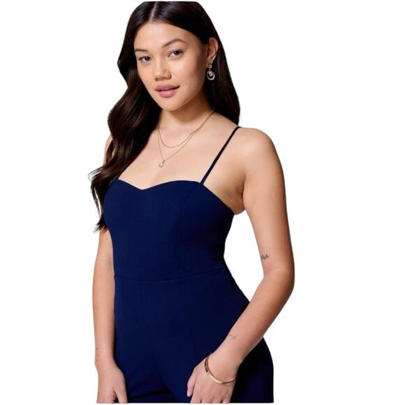 BEBE Spaghetti Strap Jumpsuit with Leg Slits NWT - Picture 2 of 8